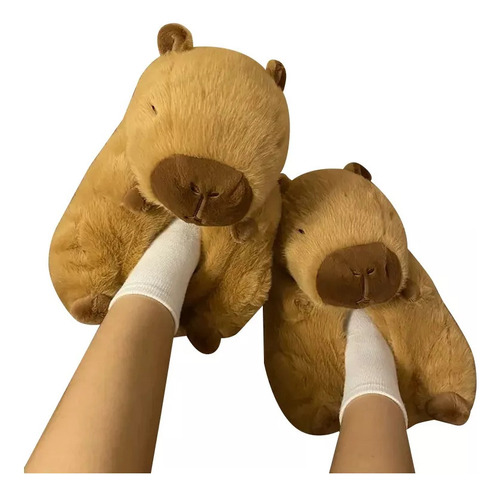 Zapatilla De Peluche Con Forma De Oso Cabibara, Color Marrón