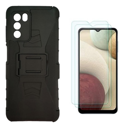 2 Micas + 1 Funda Uso Rudo + Clip Para Zte Blade V40 Vita