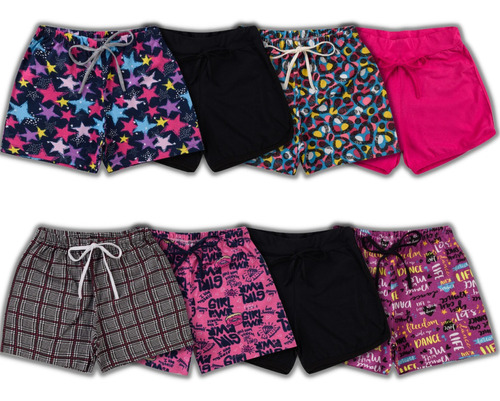 Kit 3 Bermudas Meninas Short Infantil Sortidos 4 A 16 Anos