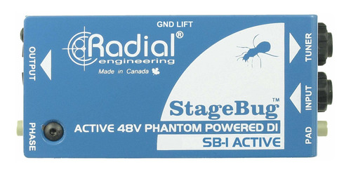 Radial Stagebug Sb-1 Active 48v Phantom Powered Caja Directa