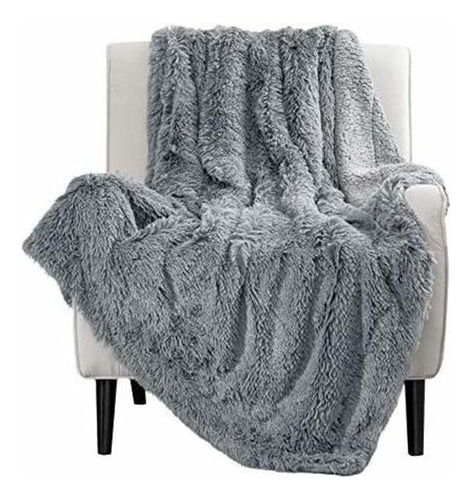 Cobertor Queen Size Gris Solido Felpa Sintetica 228x228cm