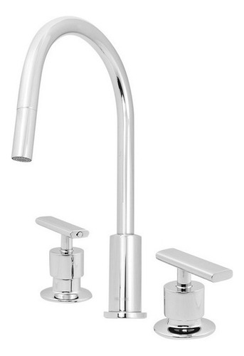Grifo Mezclador Helvex Premier Me-303 Extensible Plateado Acabado Brillante