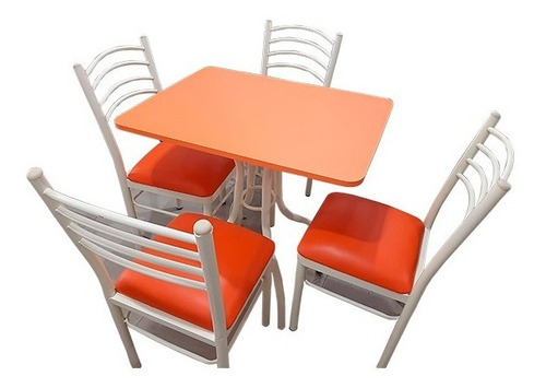 Juego Comedor Mesa Melamina Con 4 Sillas.