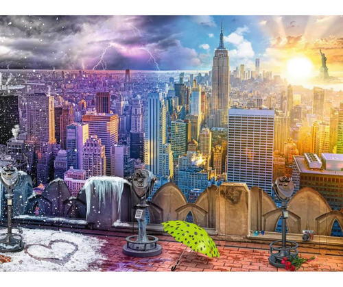 Imagen 2 de 2 de Puzzle Ravensburger 1500 Pzs Estaciones De Nueva York Myuj