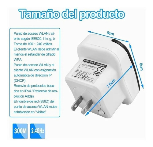 Repetidor Wifi 300 Mbps Amplificador De Señal 2.4g
