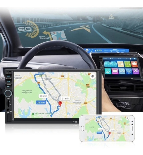 Doble Din Estéreo Para Coche Con Usb Bt Fm Cámara De Pantall