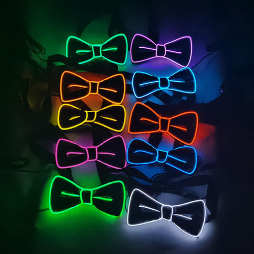 2 Pajarita Iluminada Led Neón Pajarita Regalos Boda Azul