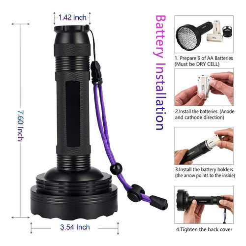 Linterna Blacklight Linterna Led De 128 Linternas Uv