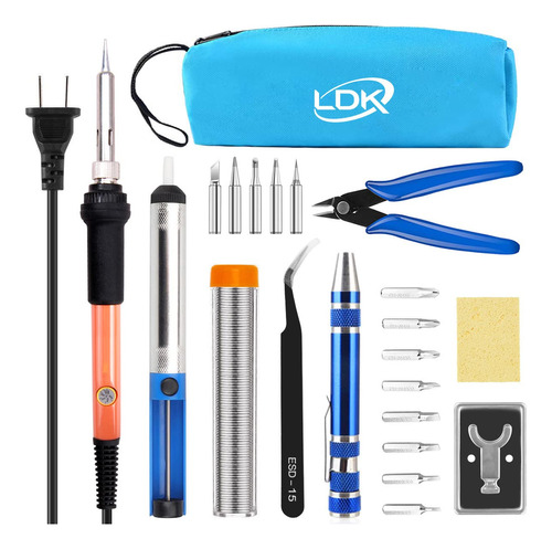 Ldk Kit De Soldador Elctrico De 60 W, Temperatura Ajustable