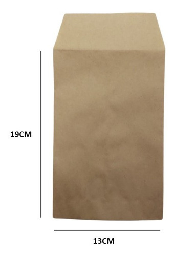 Imagen 3 de 3 de Pack 100 Unidades Sobres Saco Pago Kraft 13x19cm Envíos