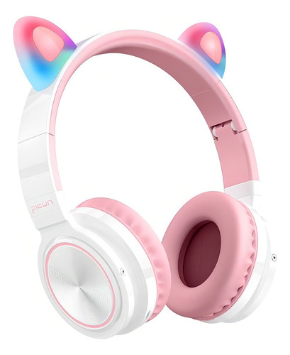 Auriculares Picun Bluetooth Orejas Gato Luz Led Rgb 30hs Bat