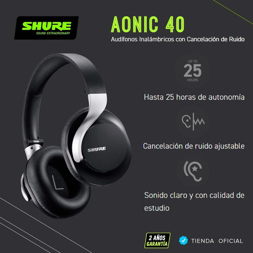Imagen 7 de 10 de Auricular Shure Aonic 40 Inalámbrico De Estudio
