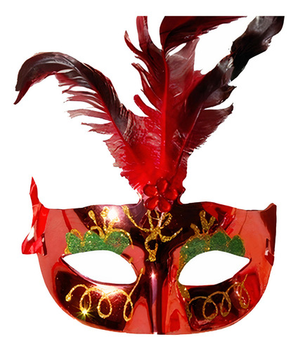 24 Pzas De Antifaz Plástico Con Cordón Tipo Carnaval Fiesta Color Turquesa Plumas1