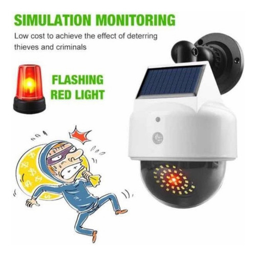 Luz Solar De Seguridad Recargable Control Remoto Camara Fals