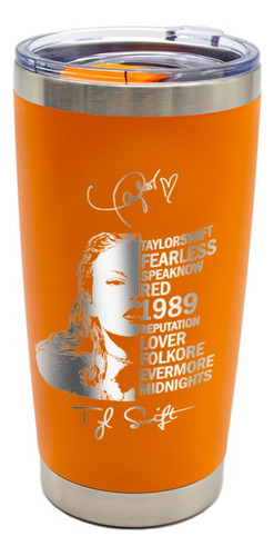 Termo Yite Naranja 500 Ml Diseño Taylor Swift Reputation