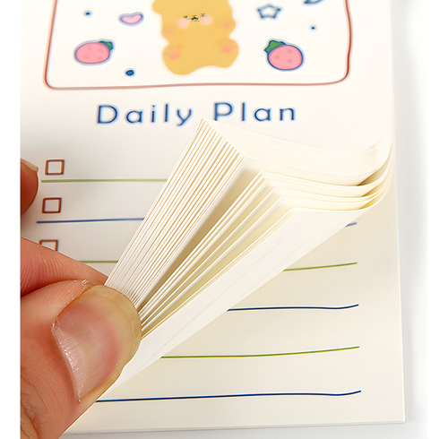 Korean Bear Fruit Non-sticky Notes Lined Memopads