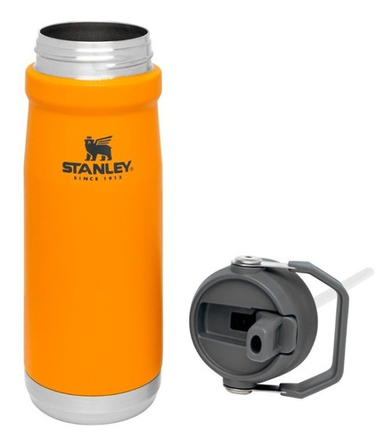 Botella Termica Stanley Flip Straw 650 Ml Saffron Naranja