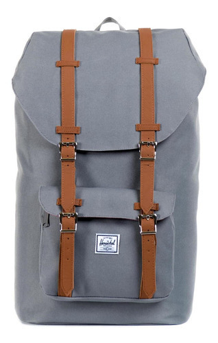 Mochila Herschel Little America Grey Color Gris Diseño de la tela Liso Talle ST