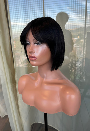 Peluca Cabello 100% Humano Corta Negro M