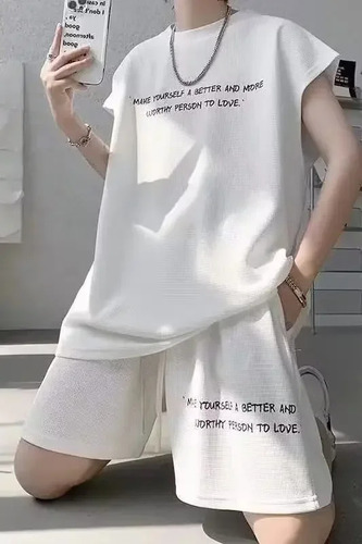 Conjunto De Pantalones Cortos Deportivos Casuales De Verano
