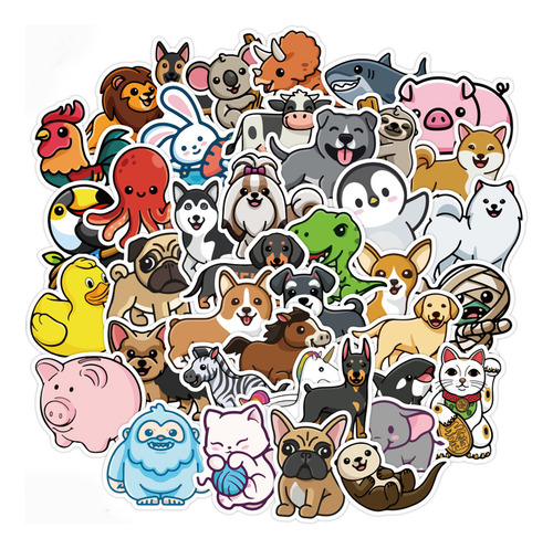 Pegatinas De Dibujos Animados De Animales Kawaii 50/100 Pie
