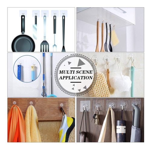20pcs Ganchos Para Pared,ganchos Adhesivos Transparentes