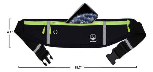 Riñonera Para Correr Soporte Celular Bolsa De Cintura Negra