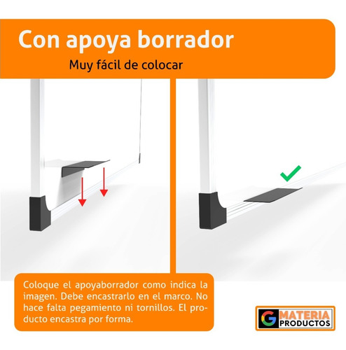 Imagen 8 de 10 de Pizarra Blanca 80x120cm+2 Marcadores Y Accesorios Gratis