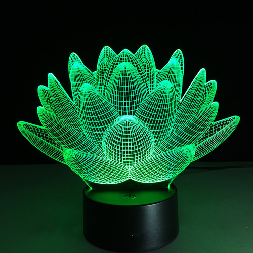 Lámpara De Mesa Led T Luz Nocturna Visual 7 Colores