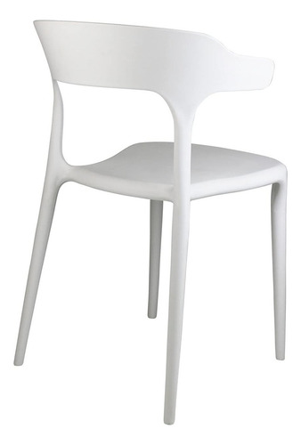 Silla Niviko Living Comedor Jardin Set X4 Plastica Apilable Estructura De La Silla Blanco Asiento Blanco Diseño De La Tela Polipropileno