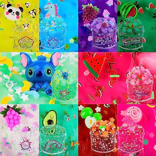 Clear Slime Kit 10 Pack Crystal Clear Slime Set Non Sti...
