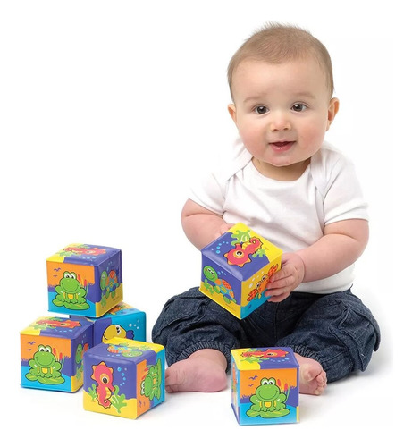 Juguete De Baño Cubos Sensoriales Playgro Multicolor / Pimpo