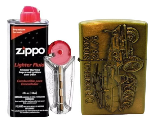 Kit Zippo/ Gas, Piedra + Encendedor Tipo Zippo Tanque L