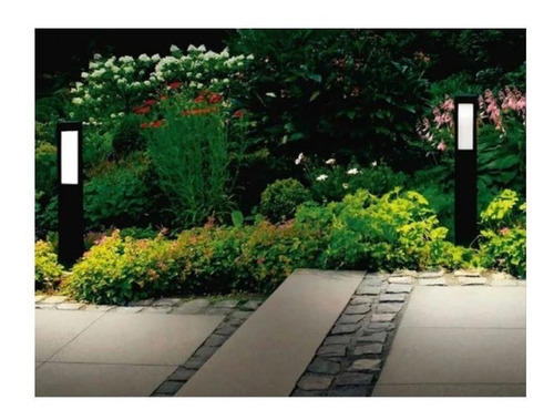 Farola De Piso Garden 60 Cm De Hierro Exterior E27 Led Color Negro