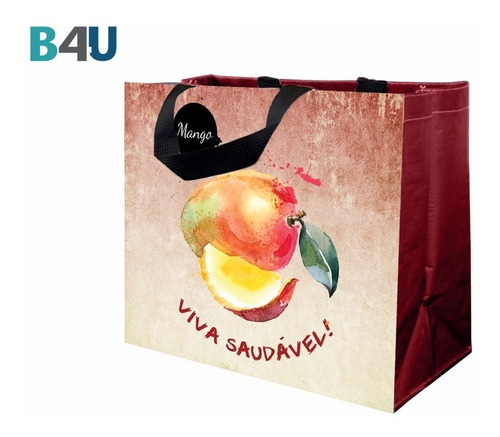 100pcs Ecobags Coleção Frutas - Sacola De Ráfia B4u Bags