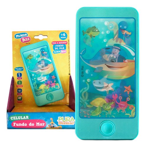 Celular Infantil Brinquedo Para Crianças +6m Mundo Bita Cor Azul