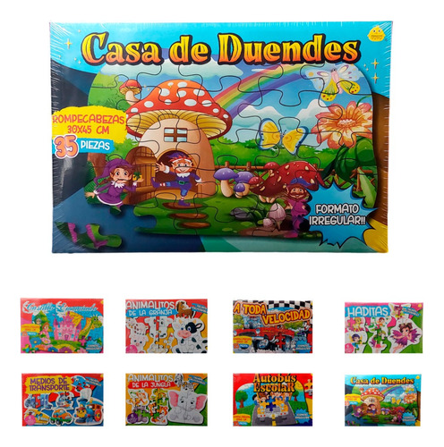 Rompecabezas Casa De Duendes Infantil 35 Piezas Didactico