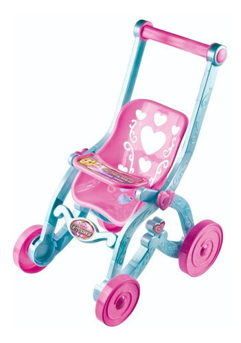 Carrinho Boneca Baby Car Princesas Florzinha Brinquemix Cor Azul/Rosa