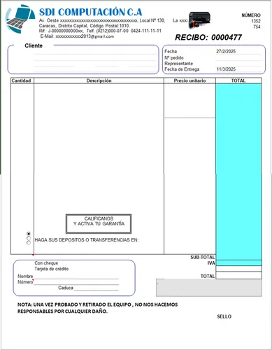 comprar Diseño Digital De Facturas Personalizadas En Excel