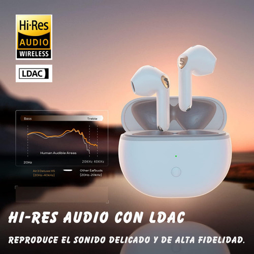 Audífonos Bluetooth Soundpeats Air3 Deluxe Hs Blanco Soporte del Codec LDAC