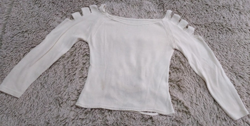 Sweater Buzo Tejido Con Diseño Abierto En Hombros Y Espalda