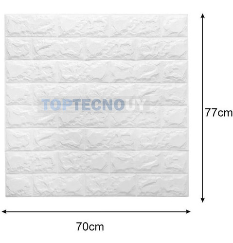 Imagen 4 de 6 de Placa Revestimiento Pared Autoadhesiva 70x77cm - Ladrillo ®
