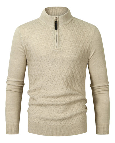 Jersey Casual Liso Tipo W Para Hombre, Medio Cuello Alto, Pu