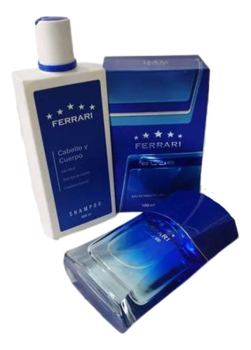 Ferrari Blue Perfume De 100ml + Shampoo 300ml