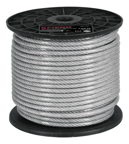 Cable Rígido De Acero 1/4', Recubierto Pvc, 7x7, 75 M Fiero