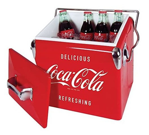 Coca-cola Retro Estilo Hielo Enfriador De Pecho Con 7fdsf