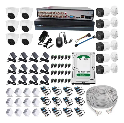 comprar Kit 16 Camaras De Seguridad Dahua + Dvr 16ch 1080p Cctv + 1t