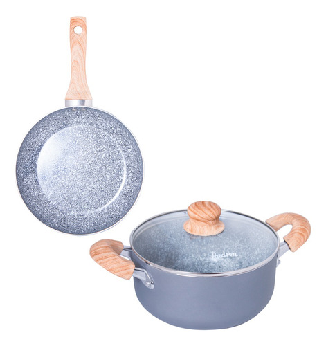  Cacerola + Sartén 26 Cm Hudson Set X2  De Granito 