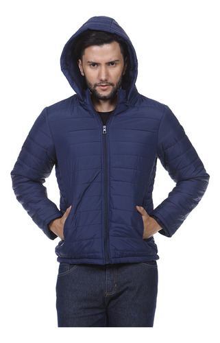 Imagem 4 de 5 de Jaqueta Puffer Masculina Capuz Zíper Bobojaco Inverno Rf2308
