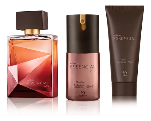 Kit Essencial Ato Masculino Perfume 100ml Desodorante Corporal 100ml Balm Pos Barba 75ml